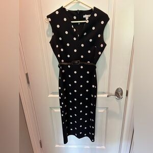 New York & Company size XS black dress with white polkadots